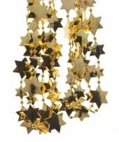 2x gouden kerstversiering ster kralenslinger 270 cm