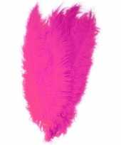 2x grote versiering veren struisvogelveren fuchsia roze 50 cm