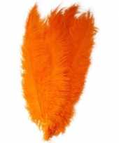 2x grote versiering veren struisvogelveren oranje 50 cm
