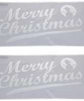 2x kerst raamsjablonen raamversiering merry christmas tekst 54 cm
