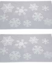 2x kerst raamsjablonen raamversiering sneeuwvlokken 54 cm