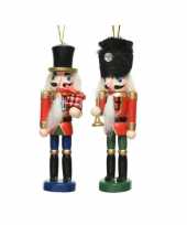 2x kersthangers notenkrakers poppetjes soldaten 12 5 cm boomversiering