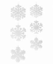 2x sneeuwvlok hangversiering versiering wit
