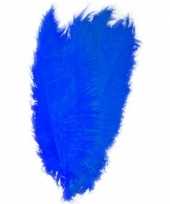 3x grote versiering veren struisvogelveren blauw 50 cm
