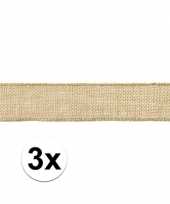 3x jute cadeaulint versieringlint 5 x 500 cm op rol