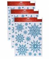 3x kerst raamstickers raamversiering sneeuwvlok plaatjes 10145418