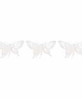 3x kerst versiering vlinders wit 15 x 11 cm