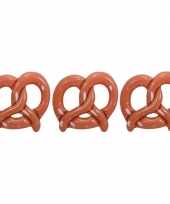 3x opblaasbare pretzels 45 cm oktoberfest versiering