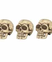 3x schedels doodshoofden 32 cm halloween versiering