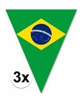 3x versiering brazilie vlaggenlijn vlaggetjes 5 meter