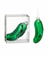 3x versieringhangers figuurtjes glazen augurken groen 11 cm