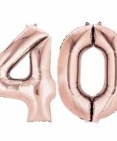 40 jaar versiering cijfer ballon rose goud