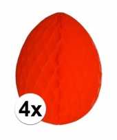 4x versiering paasei rood 20 cm