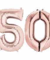 50 jaar versiering cijfer ballon rose goud