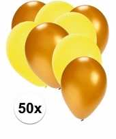 50x ballonnen 27 cm goud gele versiering