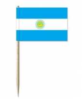 50x cocktailprikkers argentini 8 cm vlaggetje landen versiering
