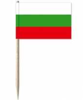 50x cocktailprikkers bulgarije 8 cm vlaggetje landen versiering