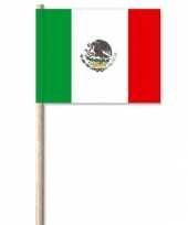 50x cocktailprikkers mexico 8 cm vlaggetje landen versiering