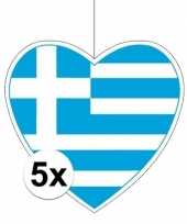 5x griekenland hangversiering harten 28 cm