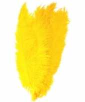 5x grote versiering veren struisvogelveren geel 50 cm