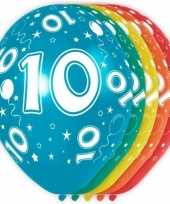 5x stuks 10 jaar thema versiering heliumballonnen 30 cm