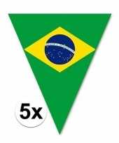 5x versiering brazilie vlaggenlijn vlaggetjes 5 meter