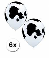 6 versiering ballonnen koeien print 28 cm