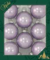 8x orchidee paarse glazen kerstballen glans 7 cm kerstboomversiering