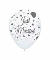8x stuks just married bruiloft thema versiering ballonnen