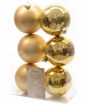 Ambiance christmas kerstboom versiering kerstballen goud 6 x 10097304