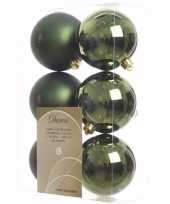 Ambiance christmas kerstboom versiering kerstballen groen 6 x