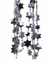 Antraciet kerstversiering ster kralenslinger 270 cm