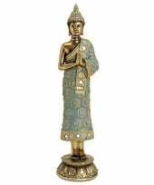Boeddha beeldje goud staand 36 cm woonversiering