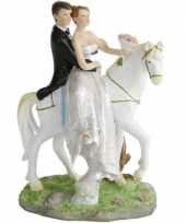 Bruidspaar op paard versiering 15 cm