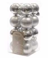 Chique christmas kerstboom versiering kerstballetjes zilver 16 x
