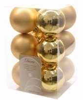 Christmas gold kerstboom versiering kerstballen goud 12 x