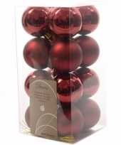 Cosy christmas kerstboom versiering kerstballetjes donkerrood 16 x
