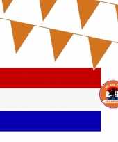 Ek oranje straat huis versiering pakket met oa 1x mega holland vlag 300 meter oranje vlaggenlijnen 10285958