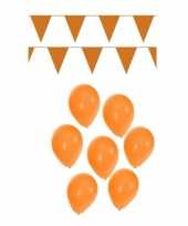 Ek versiering pakket met oranje slingers en ballonnen