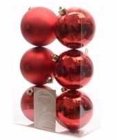 Elegant christmas kerstboom versiering kerstballen rood 6 x