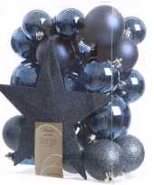 Elegant christmas kerstboom versiering set blauw 33 delig