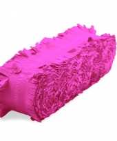 Feest verjaardag versiering slingers fuchsia roze 24 meter crepe papier