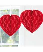 Feestversiering versiering hart rood 30 cm