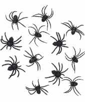 Halloween 36 zwarte versiering spinnetjes 8 cm