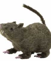 Harige versiering rat bruin 21 cm