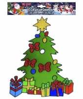 Kerst raamstickers raamversiering kerstboom plaatjes 30 cm