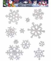 Kerst raamstickers raamversiering sneeuwvlokken plaatjes 11 stuks