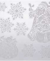Kerst versiering raamstickers kerstman kado sneeuwvlok 31 x 39 cm