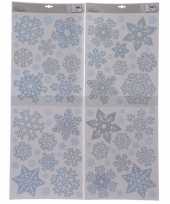 Kerst versiering raamstickers sneeuwvlokken 30 x 42 cm