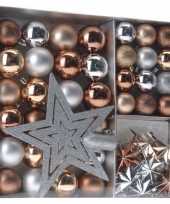 Kerst versiering set 45 delig brons zilver goud royal classics